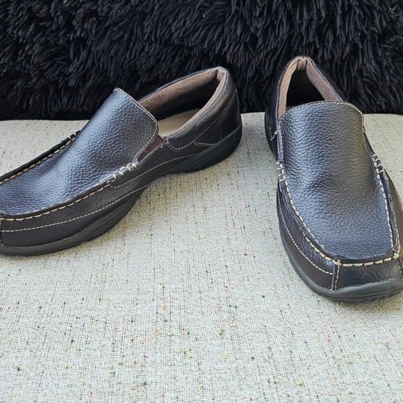 Perry Ellis Men Shoes Slip On Loafer Brown Leather Upper SOHO Size 8.5US Perry Ellis Men Shoes Slip On Loafer Brown Leather Upper SOHO Size 8.5US